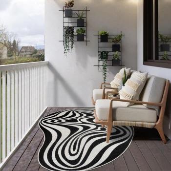 Tapis extérieur DALI 200x290 réversible Noir et Blanc OEKO-TEX®