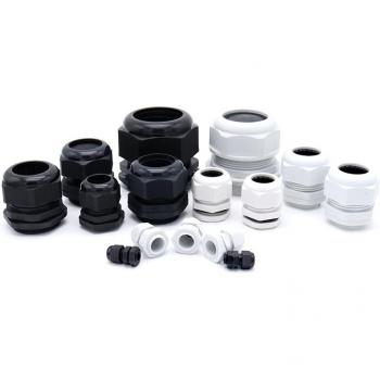 Conector de glándula de nylon IP68 para cables de 12-21mm, M24 M25 M30 M32, 10 unidades, color blanco y negro