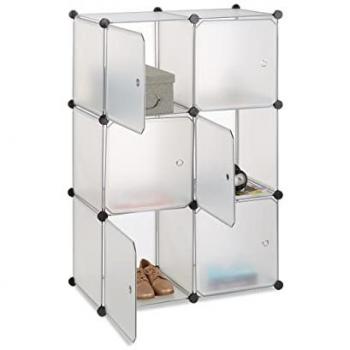 6-Compartment Transparent Cube Shelving, DIY, Plastic, HWD: 105x70x35 cm