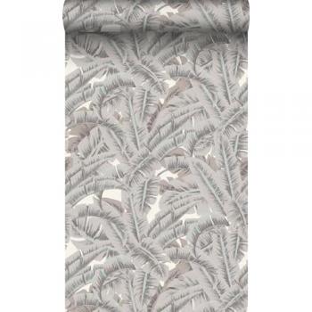 Papier Peint Tropical Gris Argileux