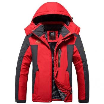 Manteau coupe‑vent pour hommes, couleur rouge, taille L, Cotton Woo