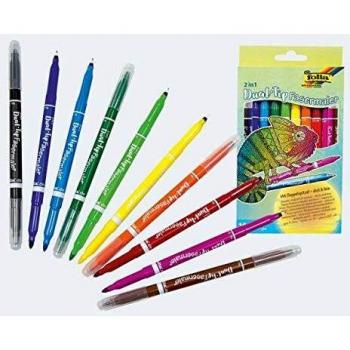 Feutres Folia 10 × Double Pointe Multicolores