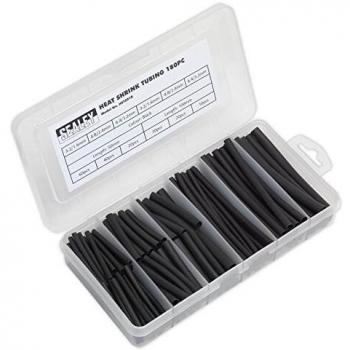 Heat Shrink Tubing Assortment 180 Pieces 50/100mm Black Sealey