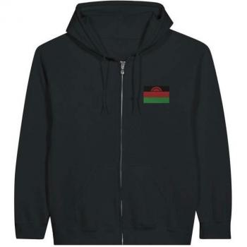 Hooded Sweatshirt: PixelForma Malawi Flag, Black, Long Sleeves