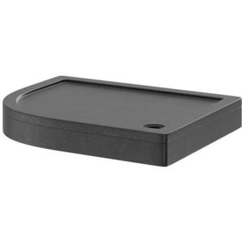 1000×800×40mm Pearlstone Grey Quad‑Shower Tray + Plinth (Left‑Offset) – Plastic/Stone Resin