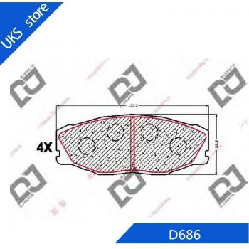 1996-1998 T100 1/2 Ton 2WD Front Brake Pads D686 (Set of 4)