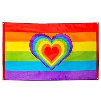 LGBTQ+ Heartbeat Rainbow Flag