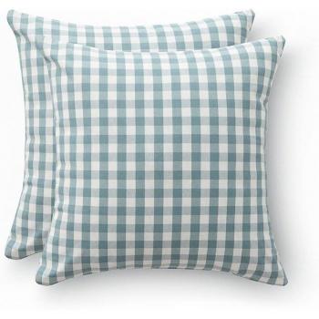 Pack de 2 fundas de cojín Vichy 45x45 cm agua marina