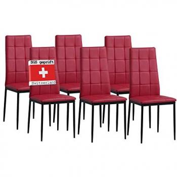 Albatros RIMINI Polsterstuhl 6er Set, Rot