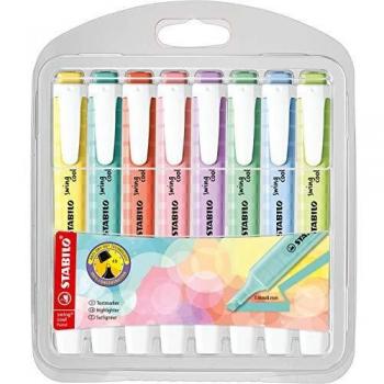 Estuche 8 marcadores fluorescentes stabilo swing cool pastel colores nuevos