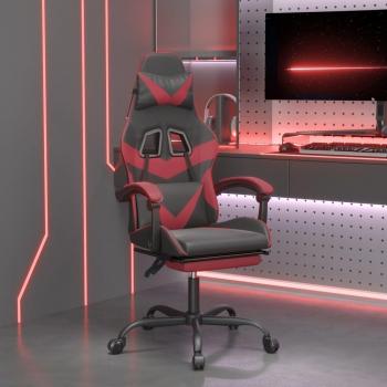 Mobilier de Jeu Noir Bordeaux : Chaise Pivotante et Repose-pieds