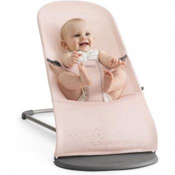 Hamaca BabyBjörn Bliss en Malla, Color Rosa Pastel con Arco Musical