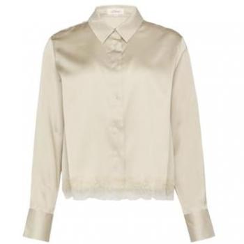 S.Oliver Bluse mit Spitze am Saum