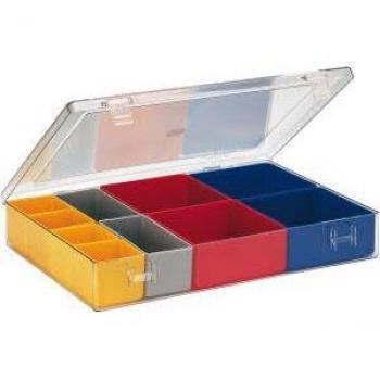 Boîte de rangement assortie avec 10 inserts 307x225x50 mm