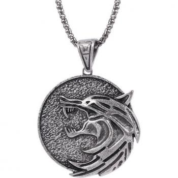 Punk Wolf Head Pendant Necklace