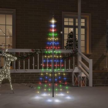 Sapin de Noël sur mât de drapeau lumineux 180 cm