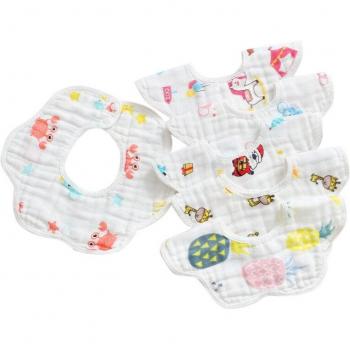 Bavoirs bébé ajustables en coton, lavables, motifs flèche et triangle, lot de 4