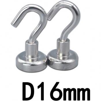 3/5/10 Pack D16 NdFeB Strong Hook Magnet