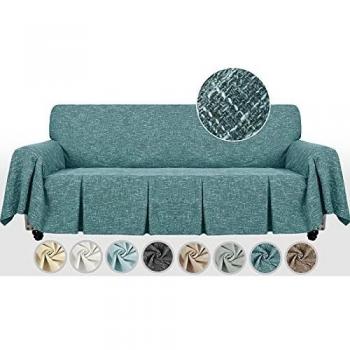 MAXIJIN Linen-Like 1 Piece Sofa Cover 3 Seater