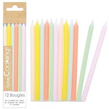 Bougies Longues Pastel Classiques 12 cm – Ensemble de 12