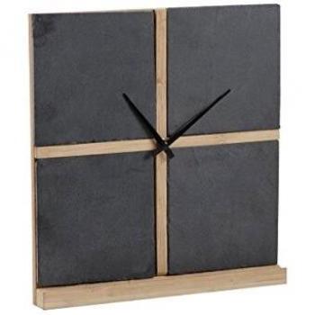 AUBRY GASPARD Horloge en ardoise et bambou