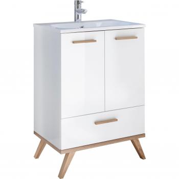 SAPHIR Wäscheplatz-Set Quickset: Mineralmarmor-Waschtisch + Unterschrank