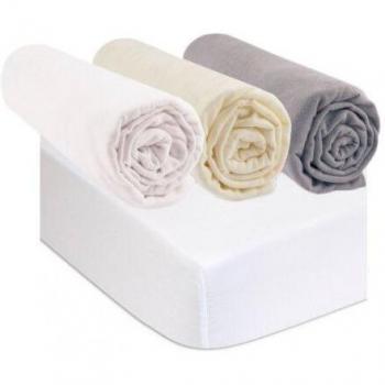 Ensemble Douillet Linge de lit bébé 70x140 cm – 3 draps housses + 2 protège‑matelas en coton bio