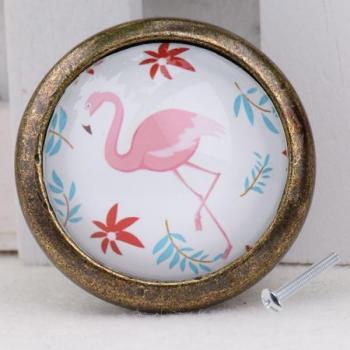 Flamingo Themed Drawer Knob