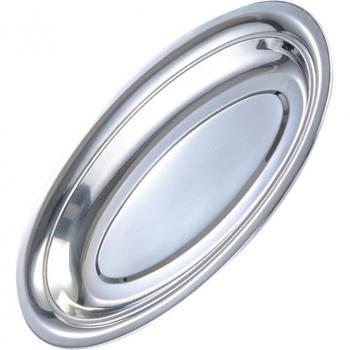 Deep Oval Stainless Steel Dish for Steamed Vermicelli 28cm