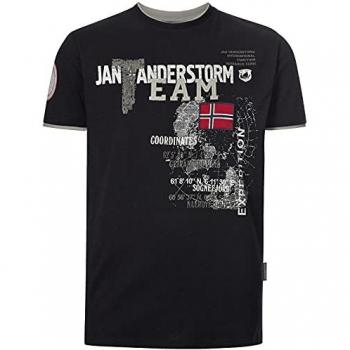 Jan Vanderstorm Herren T-Shirt SÖLVE aus Baumwolljersey schwarz
