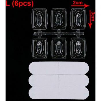 Seamless Transparent Wall Hooks, 6/20pcs for Cable and Towel Organization