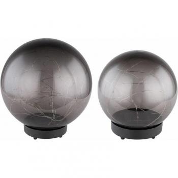 Set di lampade da esterno LED solari, forma sferica, colore fumé, perfette per decorazioni verande/balconi