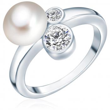 Anillo Perla Transparente Valero en Plata