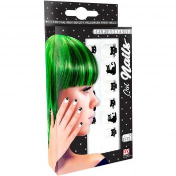 Magni Katzen‑Nail Set – 12 Stück, selbstklebend, Party Accessoire