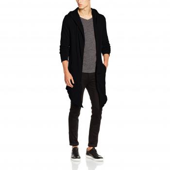 Urban Classics Men's Long Hooded Open Edge Cardigan