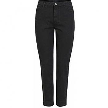 Pieces Kesia Mom Jeans Hochbund Ankle Schwarz Damen