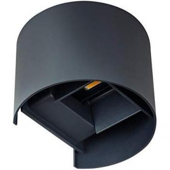 Applique da muro LED doppia luce 7 watt tondo bianco naturale nero