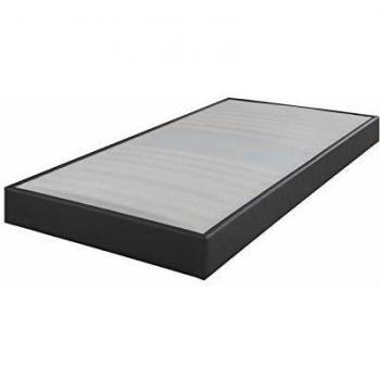 Ebac Literie Omega Sommier tapissier 90x190 cm Simili Gris 16 lattes