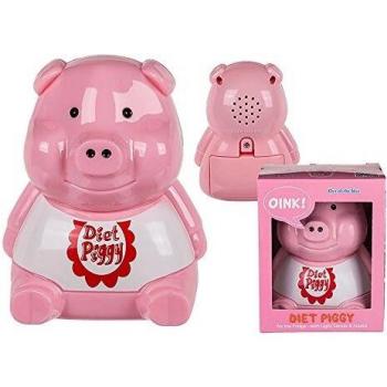 DIET PIGGY PIG FRIDGE Adult Alert Sound Light Sensor Funny Gift Grunting Oink