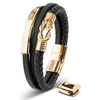 SERASAR Herrenarmband aus Leder Stolz (modisch, anpassbar)