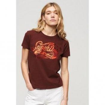 Camiseta Granate Metalizada para Mujer Superdry