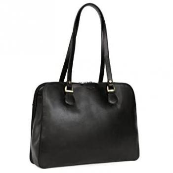 Sac porté épaule en cuir noir Hexagona République A4 et tablette