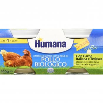 Humana OmoGenizzato di Pollo Biologico, 12 Vasetti da 80 gr