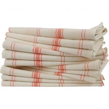 Lot de 12 torchons orange en lin Linandelle