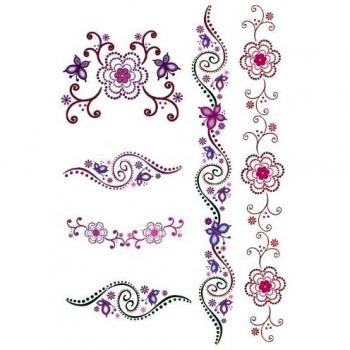 Sticker Herma Tattoos Colour Art, Herzen+Blumen, glitzernd, PG/1Bl von Herma