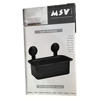 Estante de ducha negro mate con ventosas de PVC