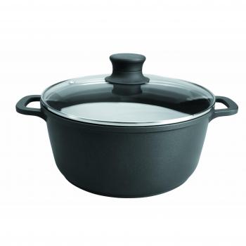 Aluminium‑Pfanne 24 cm mit Kristallglasdeckel – LACOR 25824