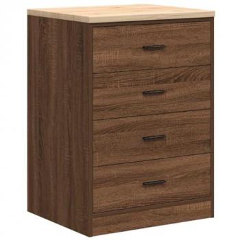 VidaXL 60×51×85 cm Brown Oak Garage Cabinet – Solid Pine Construction