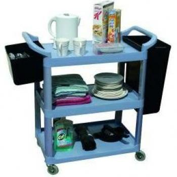 Robust 3 Tier Shelf Trolley Featuring Swivel Castors for Easy Maneuverability