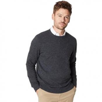 Charcoal Cotton Rich Crew Neck Sweater